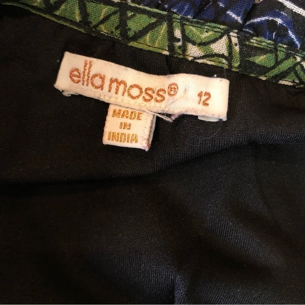 Ella Moss dress geometric jewel-tone ombre stripe chiffon ruffle bottom 12